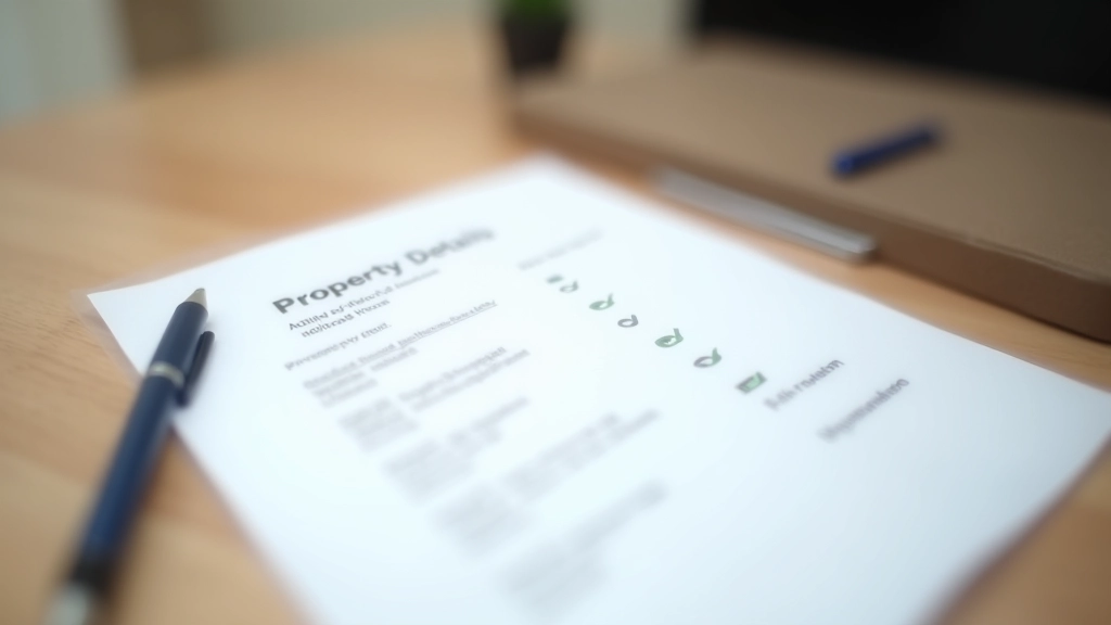 Foglio con dettagli tecnici di una proprietà immobiliare, specifiche mq, camere, bagni, anno costruzione