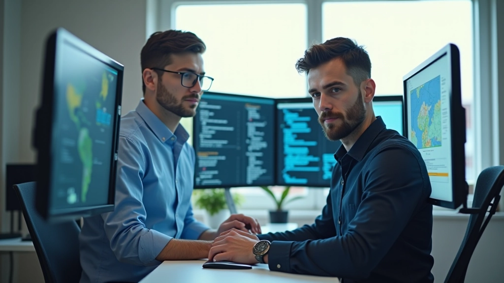 Uno sviluppatore che lavora su un'implementazione di mappa interattiva con codice visibile sullo schermo